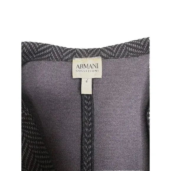 Armani Collezioni Black/grey Chevron Stretch Knit Women’s Blazer Size 6 - Picture 4 of 4